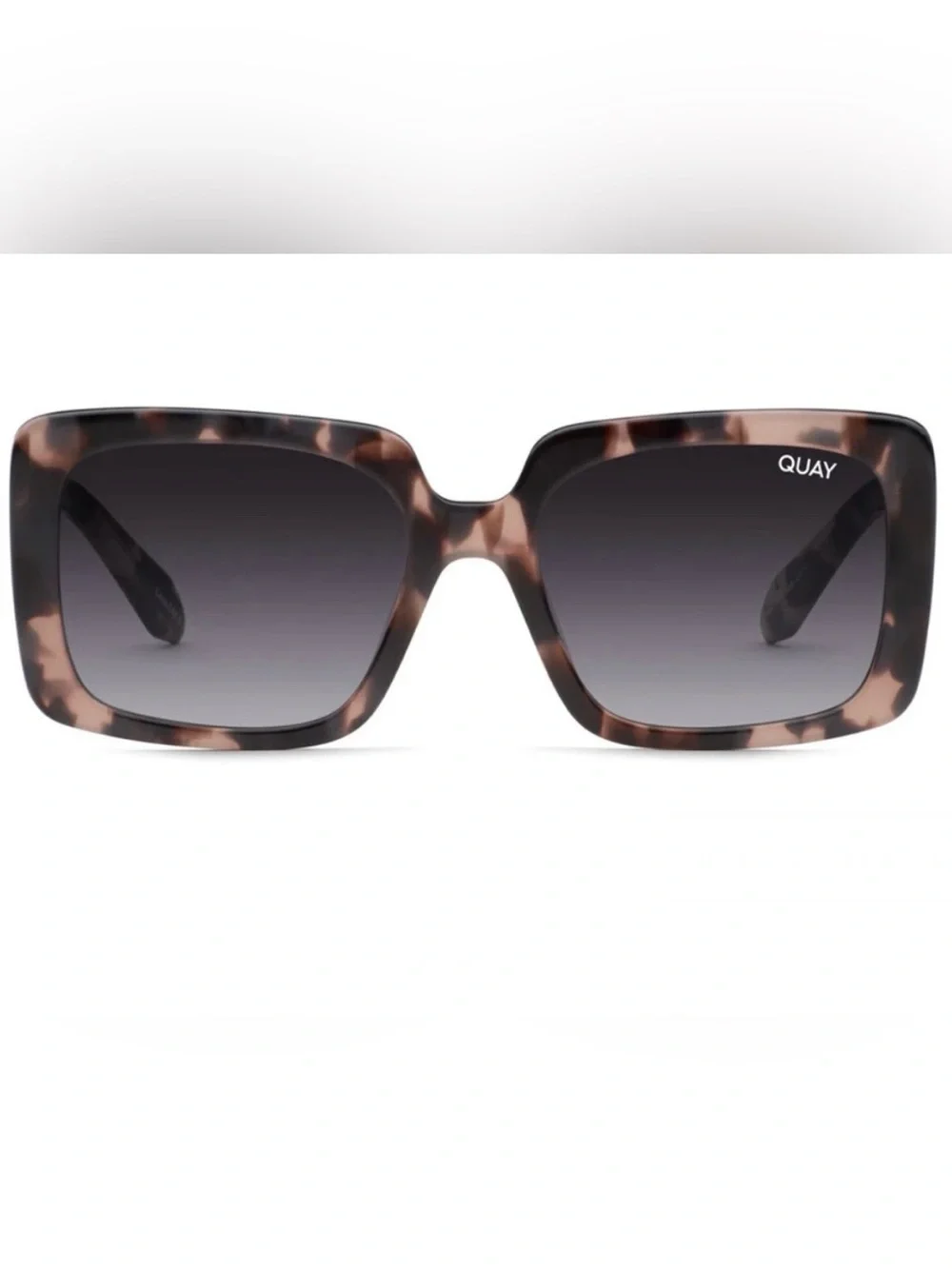Quay Paris Hilton TOTAL VIBE Oversized Creamy Tortoise Square Frame Sunglasses